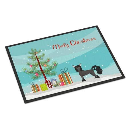 Carolines Treasures 18 x 27 in. Chinese Crested Christmas Tree Indoor or Outdoor Mat CK3447MAT